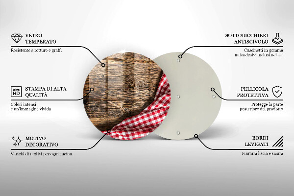 Steklena podloga za rezanje Lesena miza