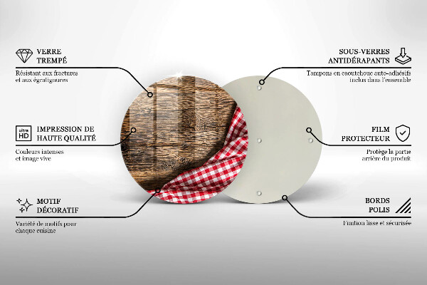 Steklena podloga za rezanje Lesena miza