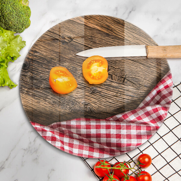 Steklena podloga za rezanje Lesena miza