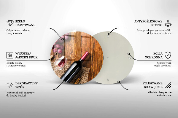 Steklena podloga za rezanje Steklenica rdečega vina