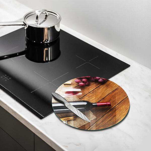 Steklena podloga za rezanje Steklenica rdečega vina