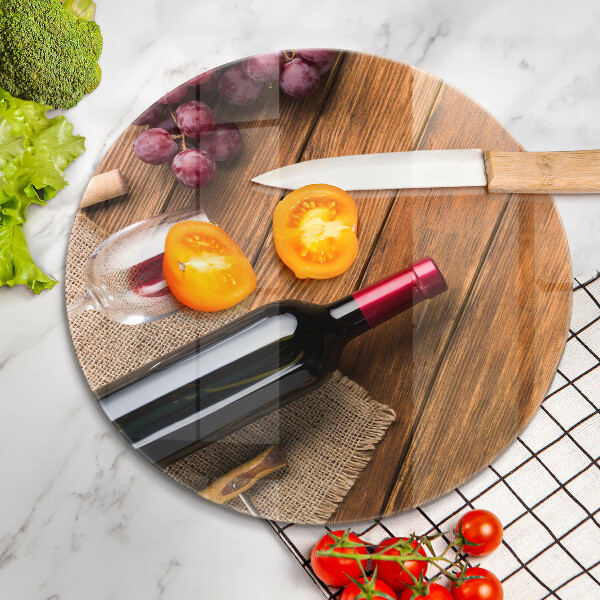 Steklena podloga za rezanje Steklenica rdečega vina