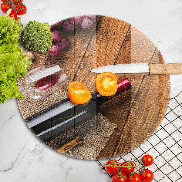 Steklena podloga za rezanje Steklenica rdečega vina