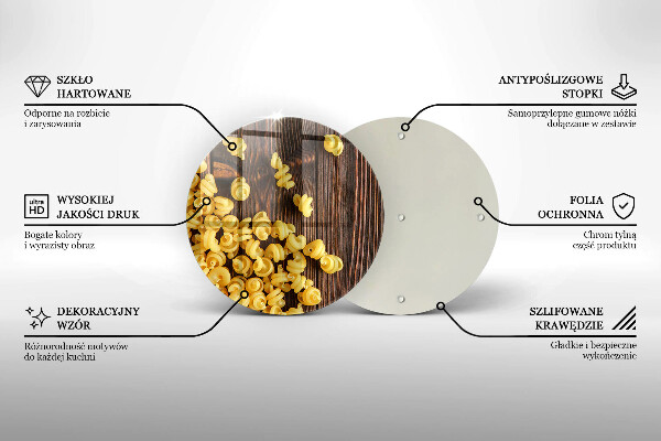 Steklena podloga za rezanje Testenine na mizi