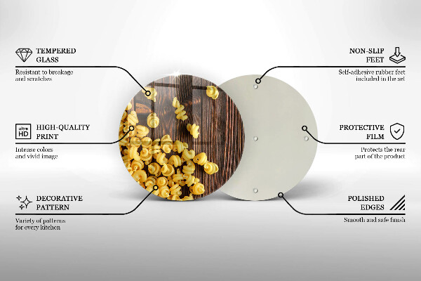 Steklena podloga za rezanje Testenine na mizi
