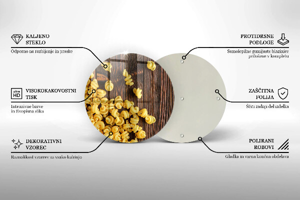 Steklena podloga za rezanje Testenine na mizi