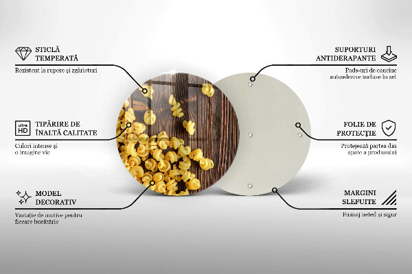 Steklena podloga za rezanje Testenine na mizi