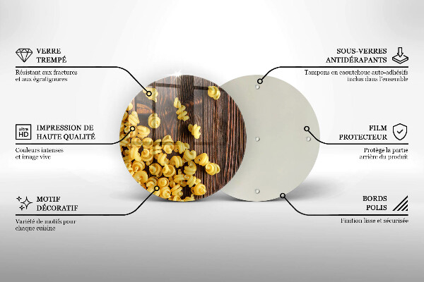 Steklena podloga za rezanje Testenine na mizi