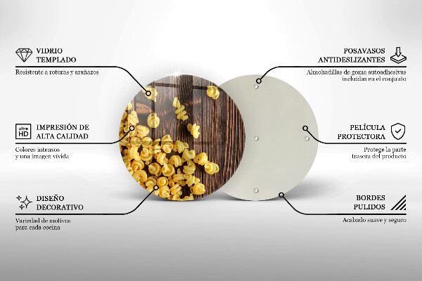 Steklena podloga za rezanje Testenine na mizi