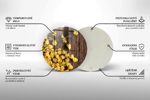 Steklena podloga za rezanje Testenine na mizi