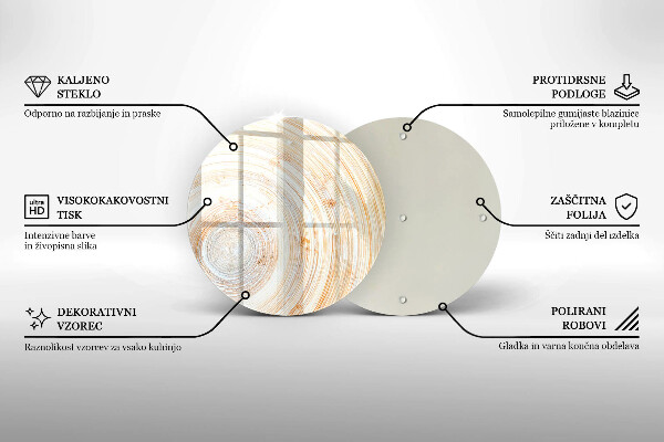 Steklena podloga za rezanje Tekstura lesa