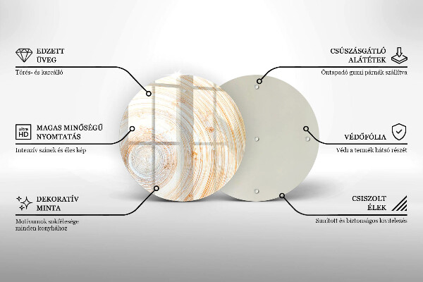 Steklena podloga za rezanje Tekstura lesa