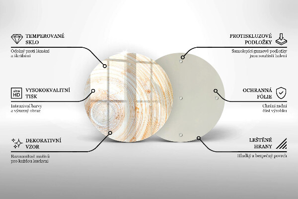 Steklena podloga za rezanje Tekstura lesa