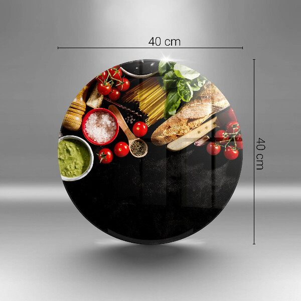 Steklena podloga za rezanje Italijanske sestavine in začimbe