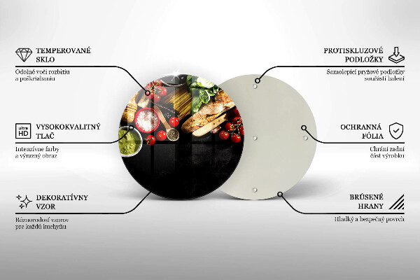 Steklena podloga za rezanje Italijanske sestavine in začimbe