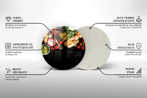 Steklena podloga za rezanje Italijanske sestavine in začimbe