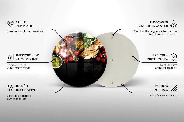 Steklena podloga za rezanje Italijanske sestavine in začimbe