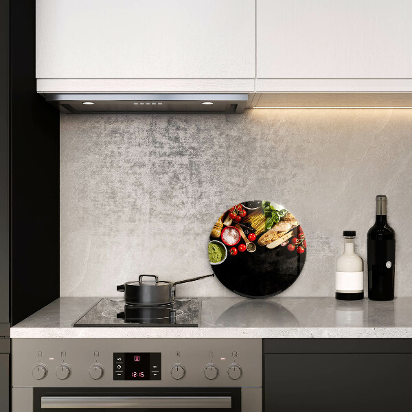 Steklena podloga za rezanje Italijanske sestavine in začimbe