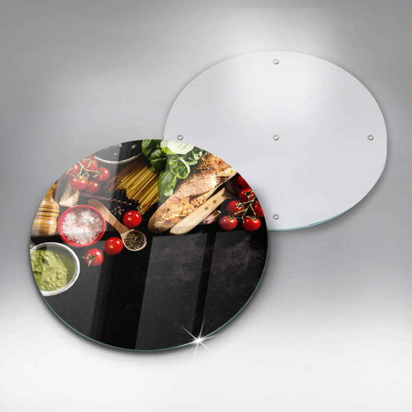 Steklena podloga za rezanje Italijanske sestavine in začimbe