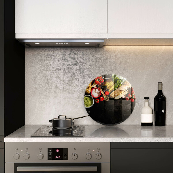 Steklena podloga za rezanje Italijanske sestavine in začimbe