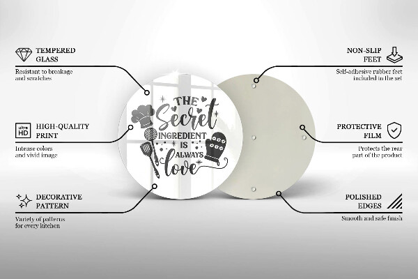 Steklena podloga za rezanje Napis stavek