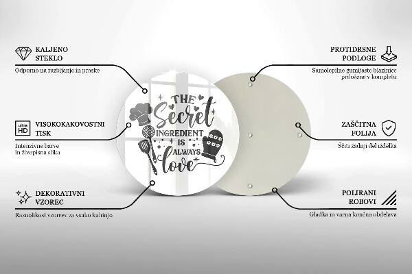 Steklena podloga za rezanje Napis stavek