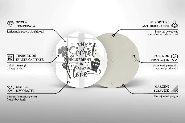 Steklena podloga za rezanje Napis stavek