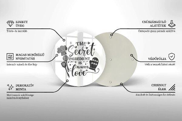 Steklena podloga za rezanje Napis stavek