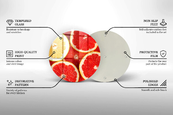 Steklena podloga za rezanje Rezine grenivke