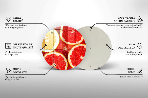 Steklena podloga za rezanje Rezine grenivke