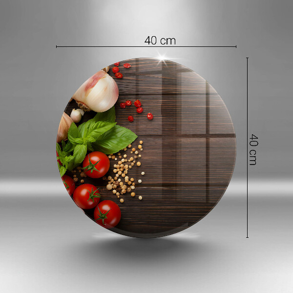 Steklena podloga za rezanje Zelenjava na mizi