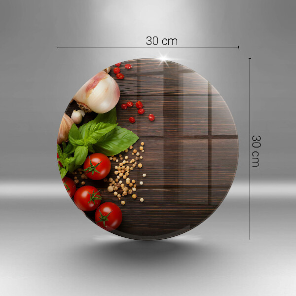 Steklena podloga za rezanje Zelenjava na mizi