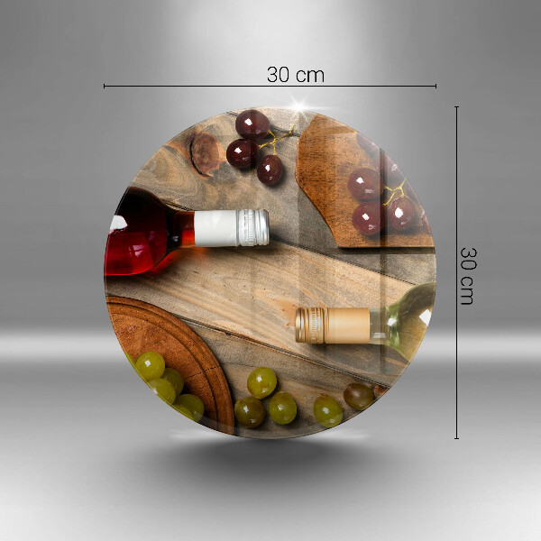 Steklena podloga za rezanje Vinske steklenice in grozdje