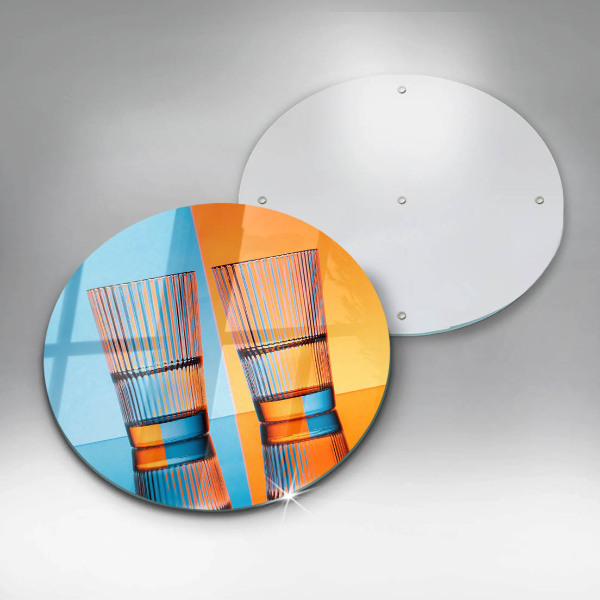 Steklena podloga za rezanje Dva kozarca vode