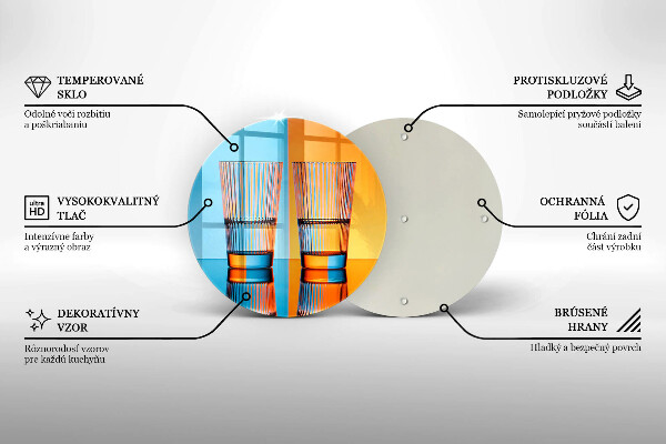 Steklena podloga za rezanje Dva kozarca vode