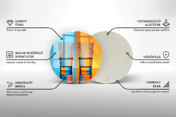 Steklena podloga za rezanje Dva kozarca vode