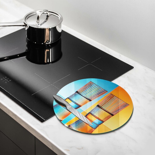 Steklena podloga za rezanje Dva kozarca vode