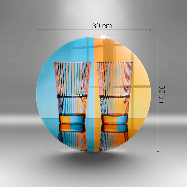 Steklena podloga za rezanje Dva kozarca vode