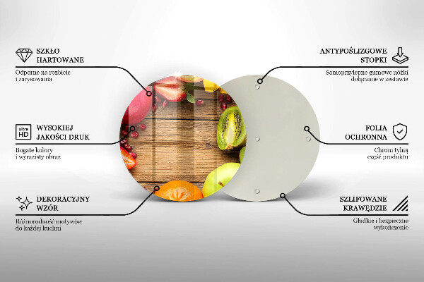 Steklena podloga za rezanje Sveže sadje
