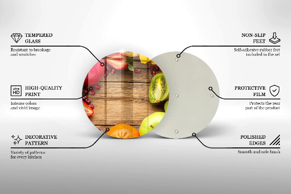 Steklena podloga za rezanje Sveže sadje