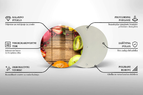 Steklena podloga za rezanje Sveže sadje