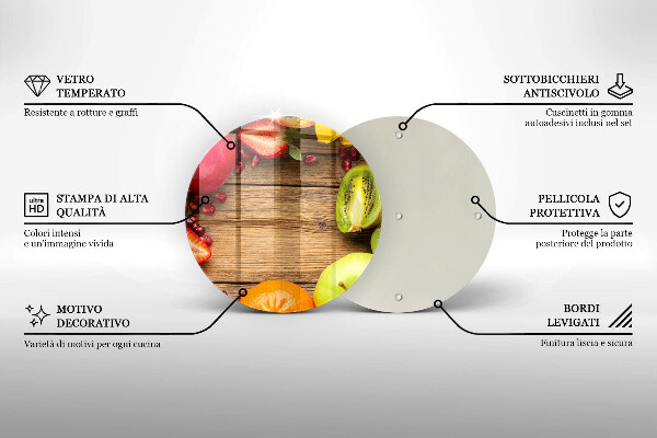 Steklena podloga za rezanje Sveže sadje