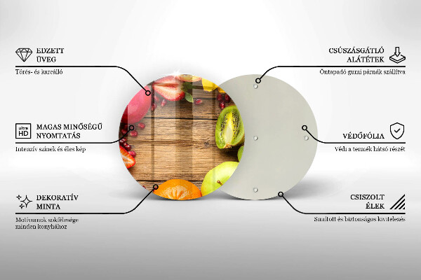 Steklena podloga za rezanje Sveže sadje