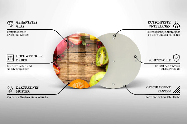 Steklena podloga za rezanje Sveže sadje