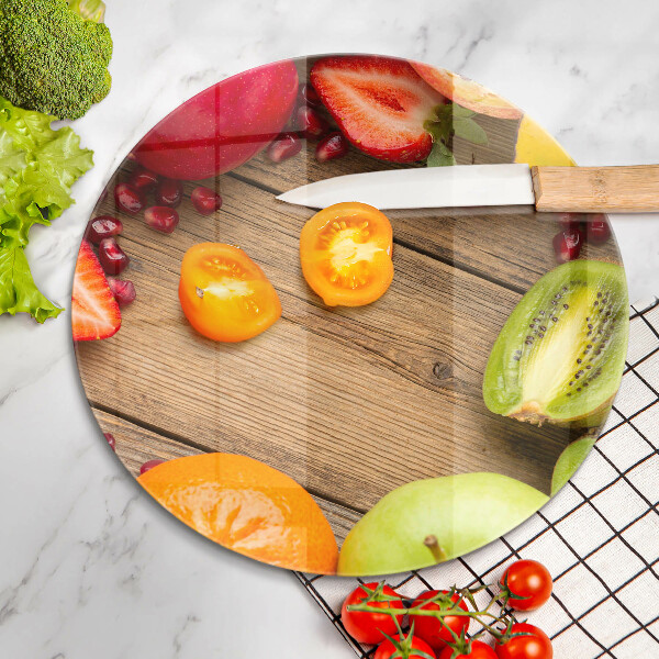 Steklena podloga za rezanje Sveže sadje