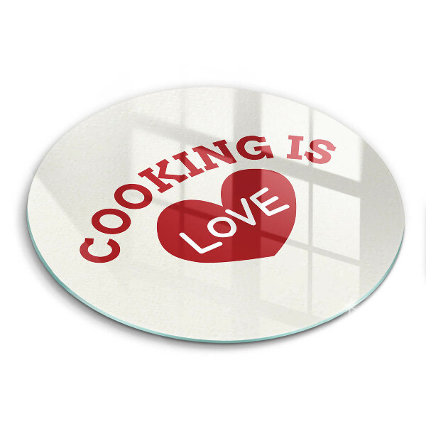 Steklena podloga za rezanje Cooking is love