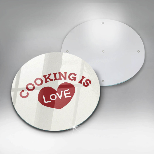 Steklena podloga za rezanje Cooking is love