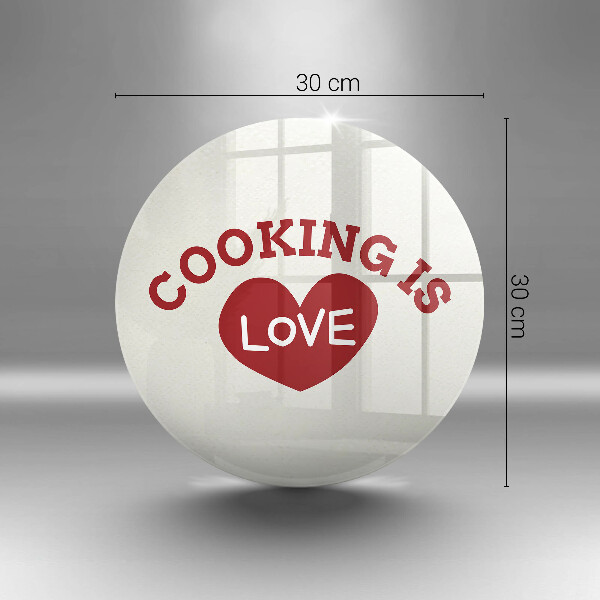 Steklena podloga za rezanje Cooking is love