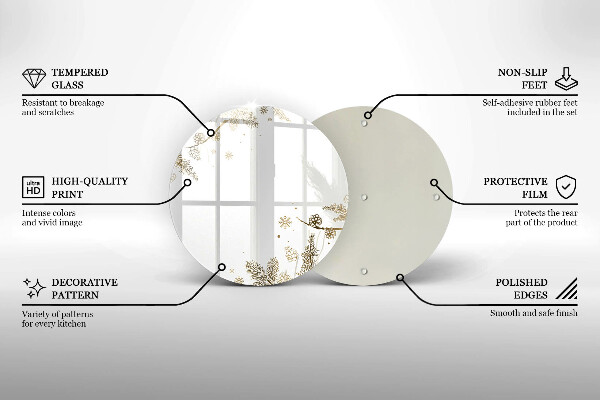 Steklena podloga za rezanje Zimski okraski