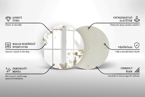 Steklena podloga za rezanje Zimski okraski